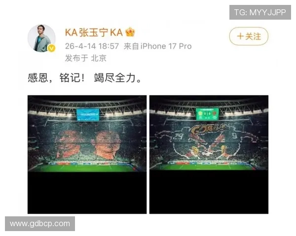 张玉宁TIFO致谢铭记感恩瞬间 张玉宁TIFO致谢铭记感恩瞬间